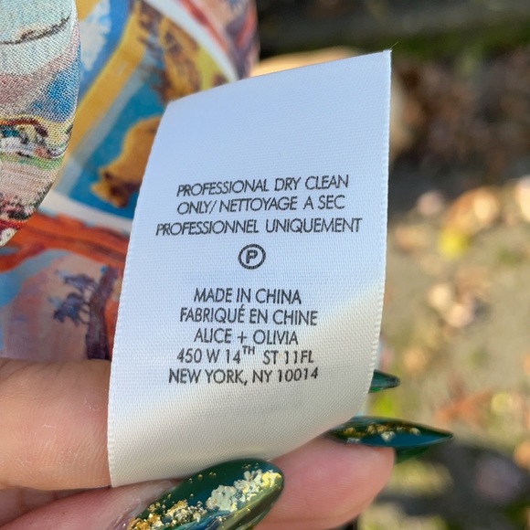 Alice + Olivia | Western Postcard Willa Placket Silk Print Blouse - Picture 13 of 13